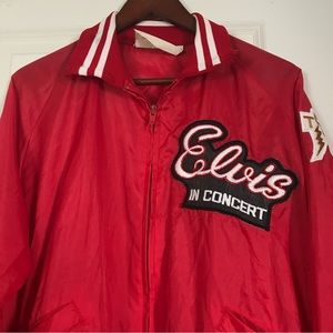 Vintage 1977 Holloway Elvis Concert Tour Advertising Red TCB Zip Up Jacket